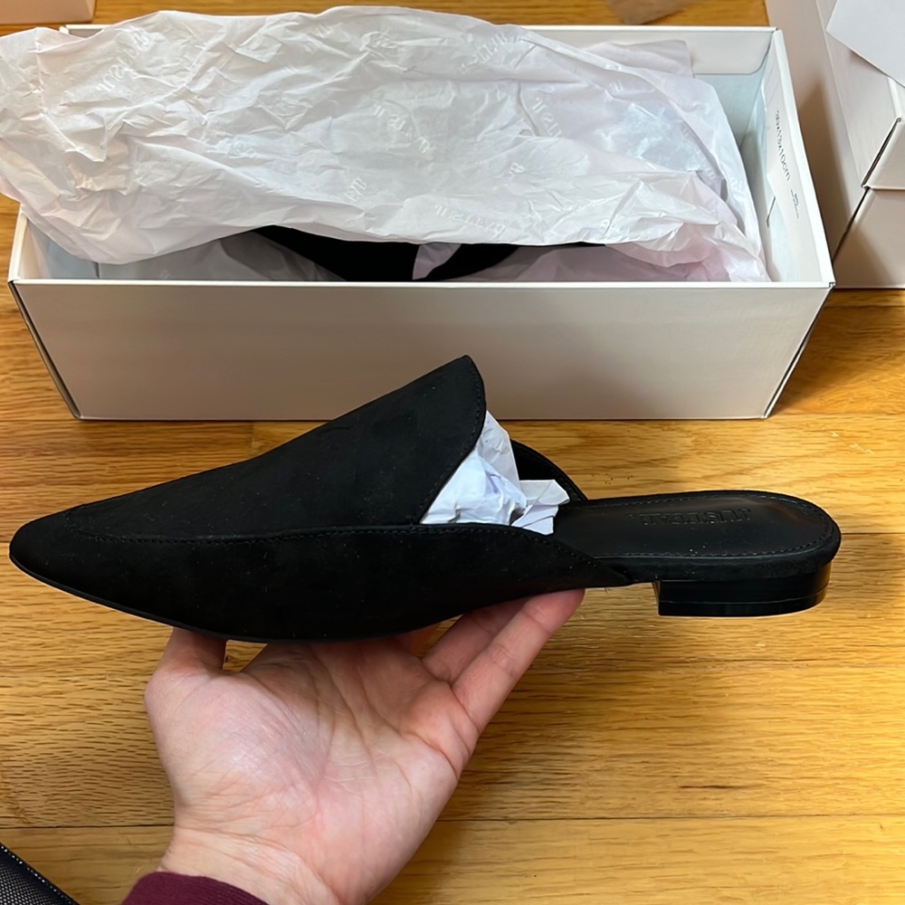 Loafers. Flats. Black. Never worn.